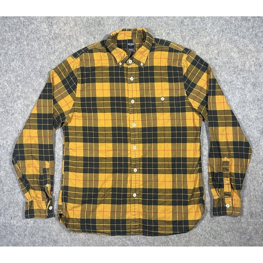 Todd Snyder Scotch Flannel Shirt Men’s L Mustard Yellow Button Down Designer